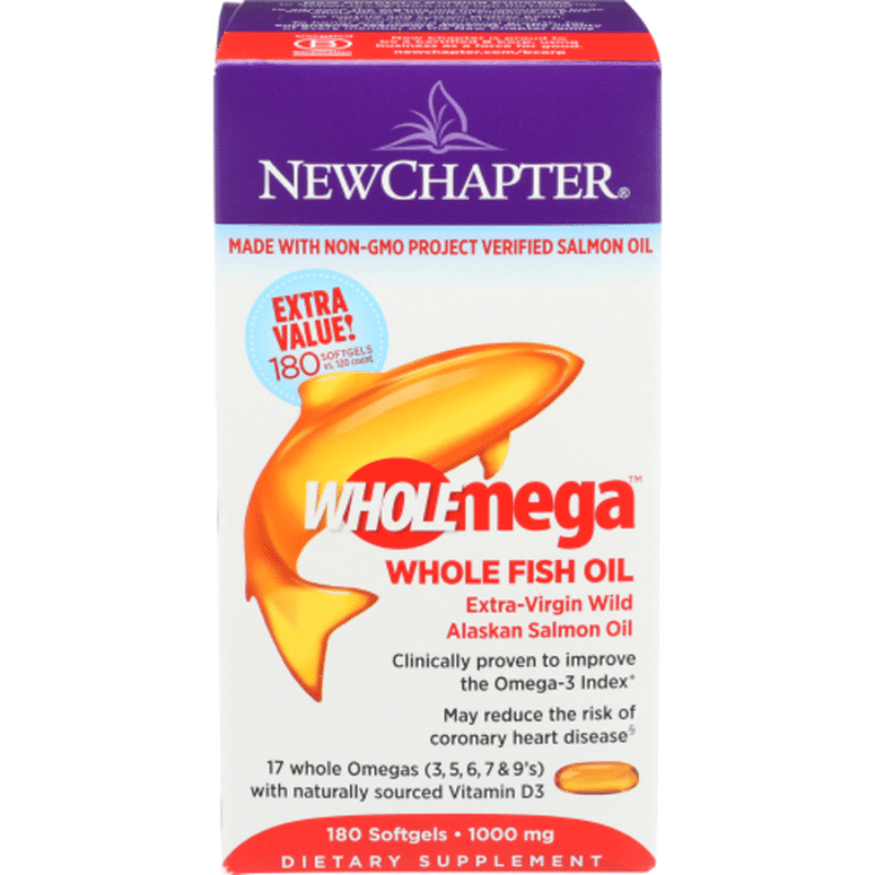 New Chapter Whole Mega Whole Fish Oil, Dietary Supplement (180 ct