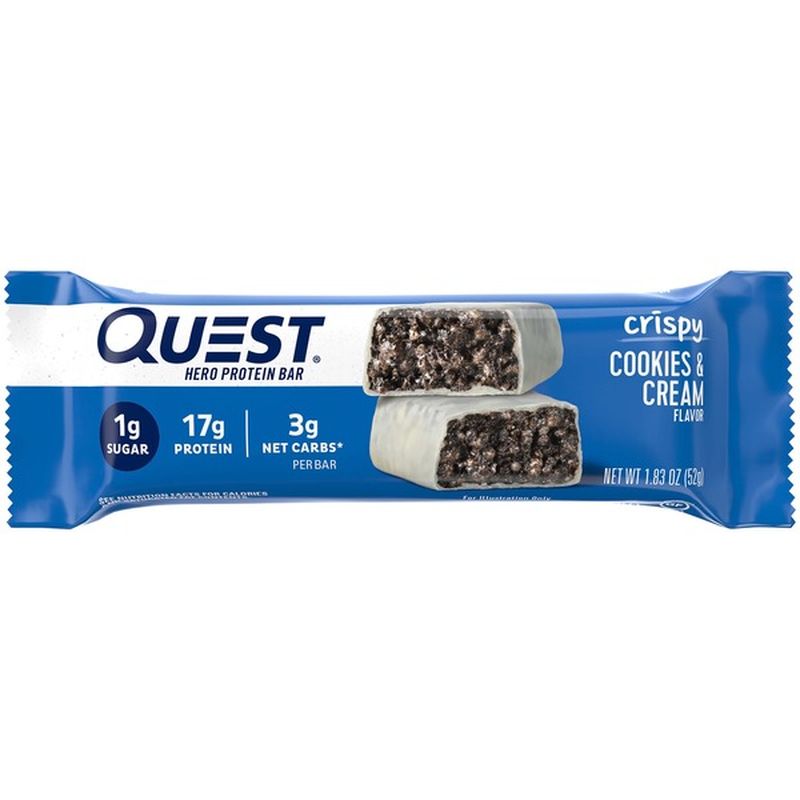 Quest Protein Bar, Hero, Cookies & Cream Flavor, Crispy (1.83 oz