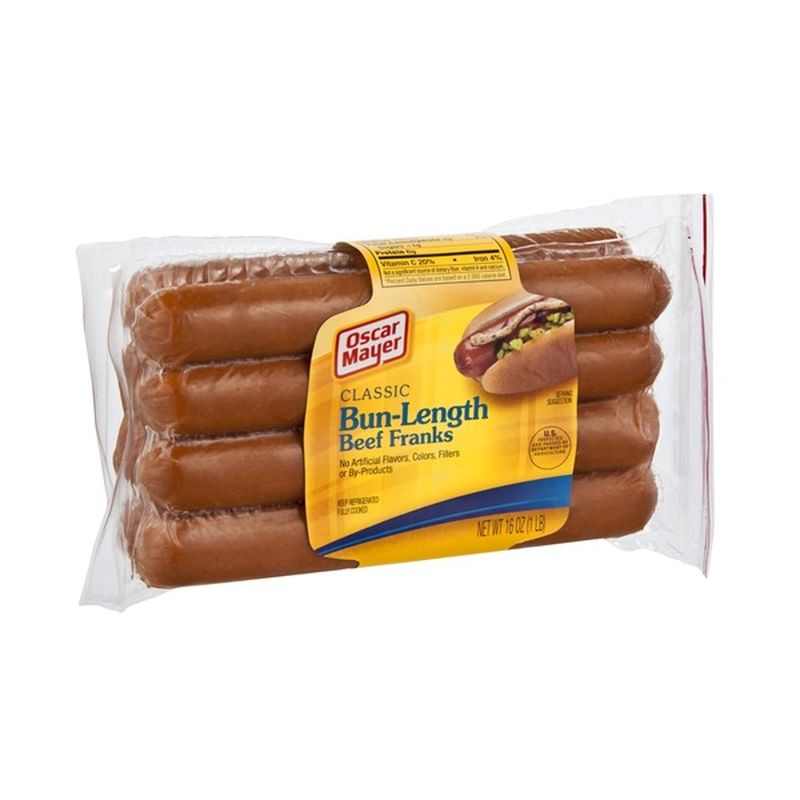 Oscar Mayer Hot Dogs Beef Classic BunLength Franks (16 oz) Instacart