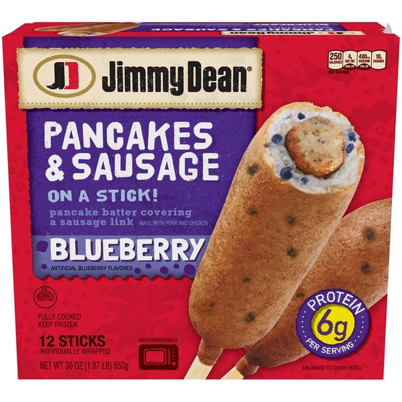 Jimmy Dean Pancakes And Sausage On A Stick Blueberry Frozen 12 Ct From Food Lion Instacart