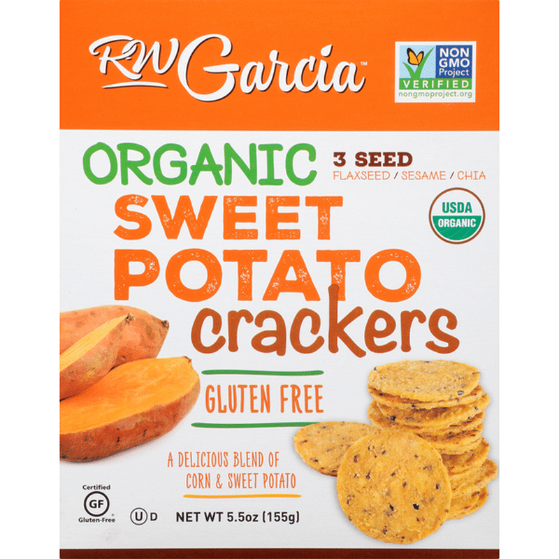 RW Garcia Crackers, Gluten Free, Organic, Sweet Potato, 3 Seed (5.5 oz ...