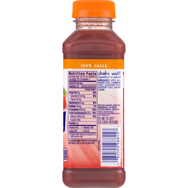 Naked Pure Fruit Berry Blast Juice Smoothie (15.2 fl oz 