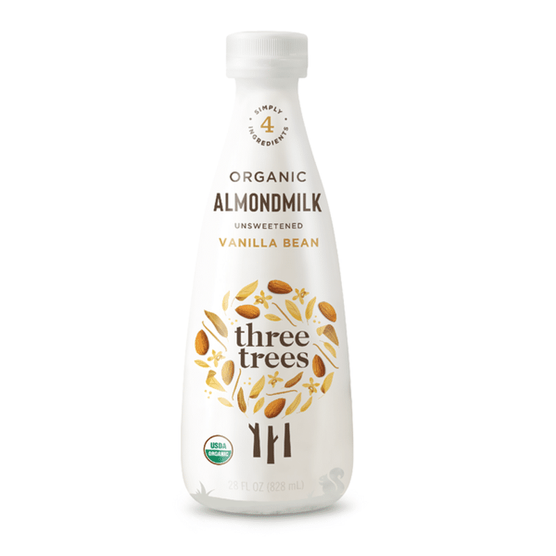 Three Trees Organic Vanilla Bean Almondmilk, Unsweetened (28 fl oz
