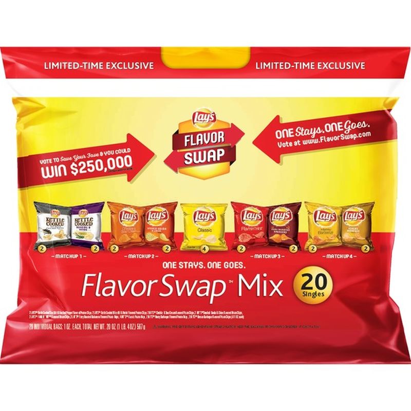 FritoLay Lays Flavor Swap Variety Pack Potato Chips (20 oz) Instacart