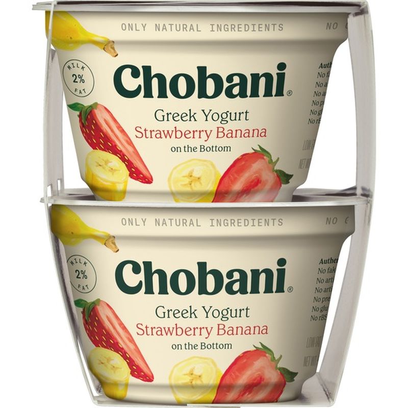 Chobani Yogurt, Low-Fat, Strawberry Banana, Greek, 4 Value Pack (4 each ...