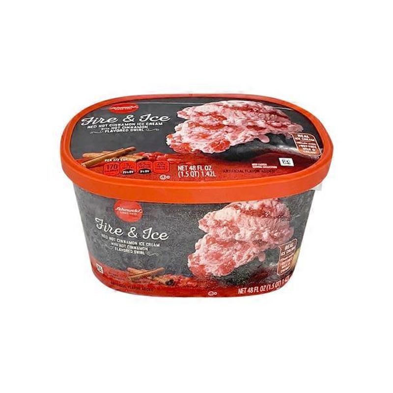 Schnucks Red Hot Cinnamon Ice Cream With Hot Cinnamon Flavored Swirl