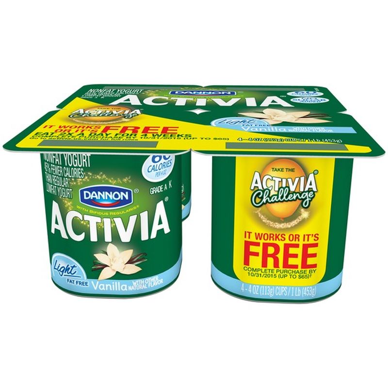 Activia Nonfat Probiotic Vanilla Yogurt (4 oz) Instacart