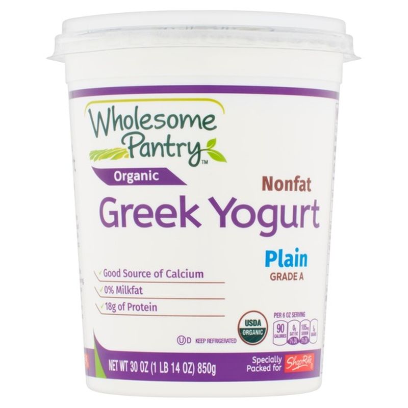 Wholesome Pantry Plain Non Fat Greek Yogurt (30 oz) from ShopRite