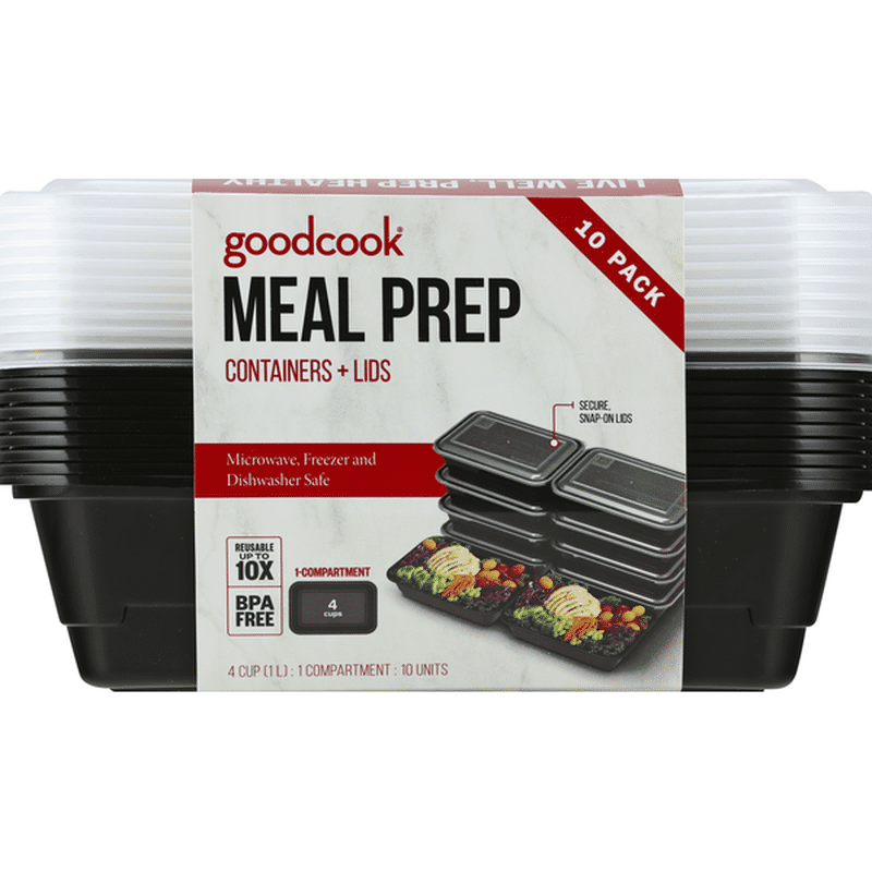 Good Cook Containers + Lids, Meal Prep, 10 Pack (1 each) - Instacart