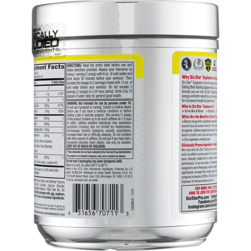 Six Star PreWorkout Eplosion Fruit Punch (0.6 lb) from Six Star PreWorkout Eplosion Fruit Punch (0.6 lb) from