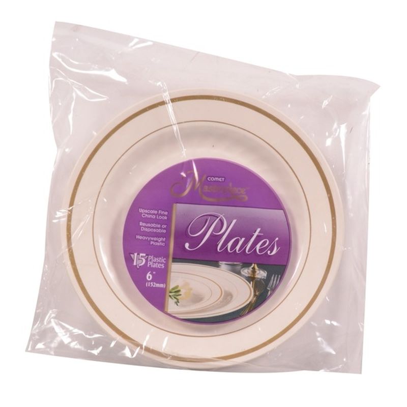 WNA Masterpiece 6" Ivory Plastic Plates