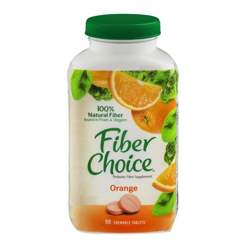 Fiber Choice Prebiotic Fiber Supplement Chewable Tablets Orange 90 CT