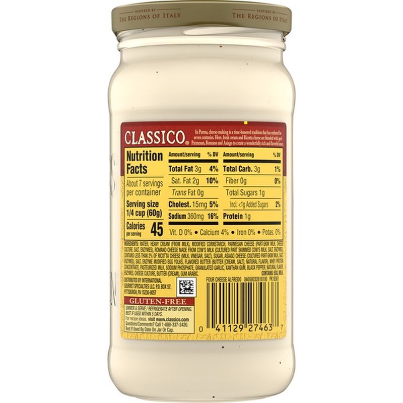 Classico Four Cheese Alfredo Pasta Sauce (15 oz) Instacart