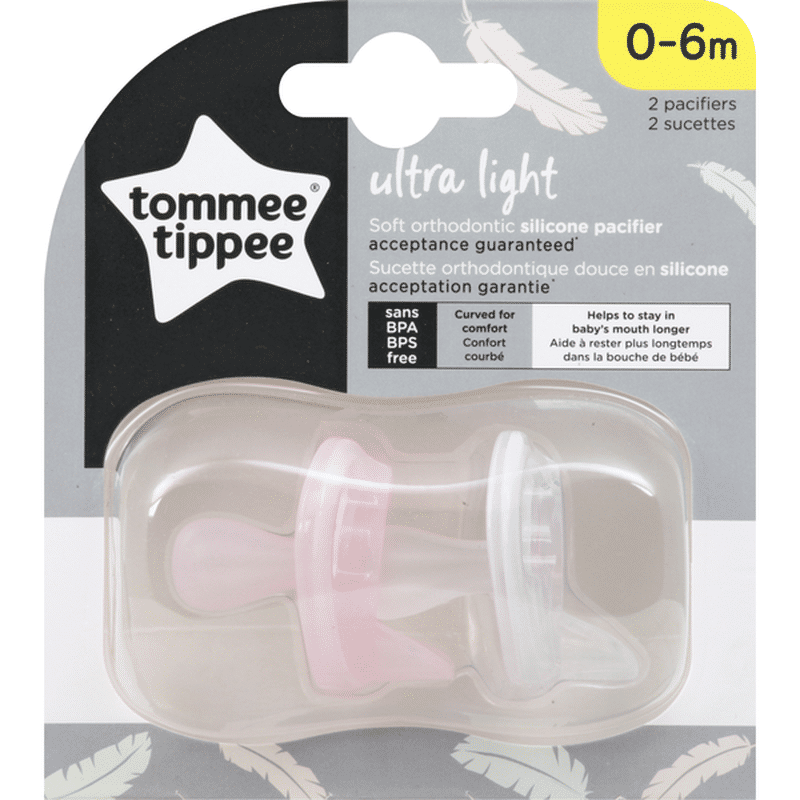 Tommee Tippee Pacifier Silicone Ultra Light 0 6 Months 2 Each Instacart
