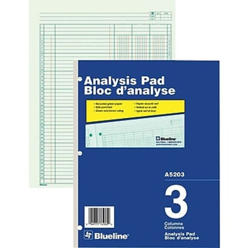Blueline A5203 3Column Analysis Pad (each) Instacart