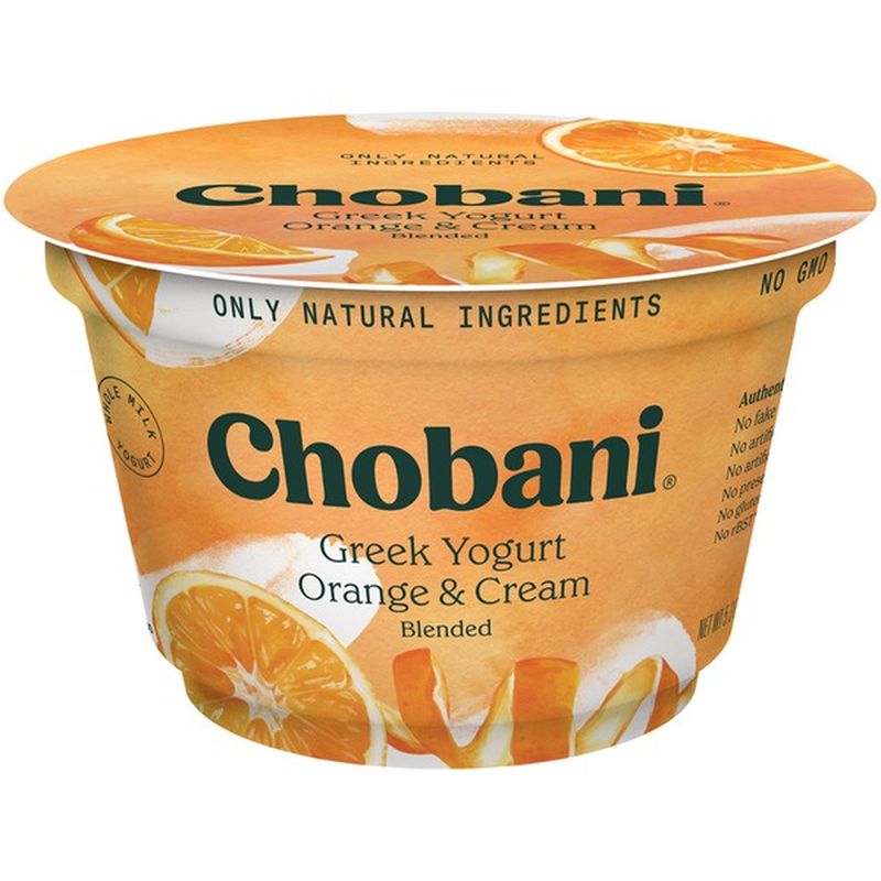 Chobani Yogurt, Greek, Creamy Blended Orange & Cream (5.3 ...