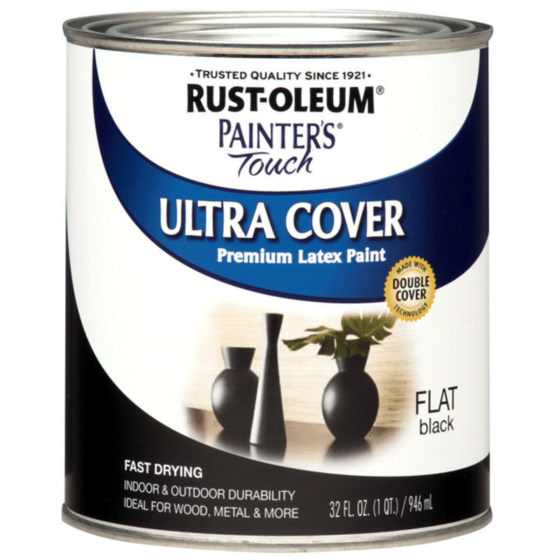 Rust-Oleum 1976502 Flat Black Touch Ultra Cover Multi-Purpose Brush-On Paint
