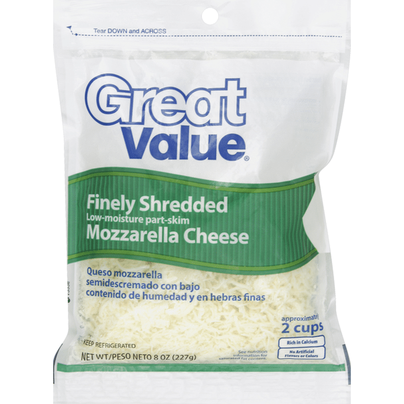 Great Value Cheese, Finely Shredded, Mozzarella (8 oz) Delivery or