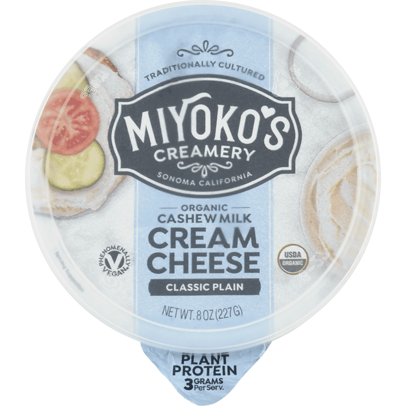 Miyoko's Creamery Cream Cheese, Organic, Classic Plain, Cashew Milk (8