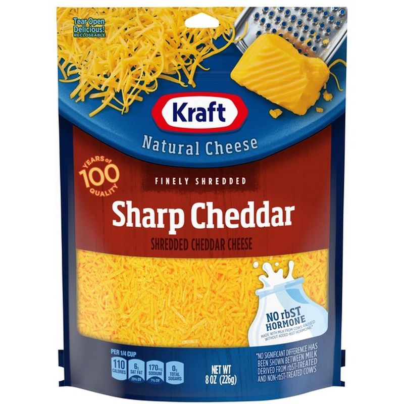 Kraft Sharp Cheddar Finely Shredded Natural Cheese 8 Oz From Smart