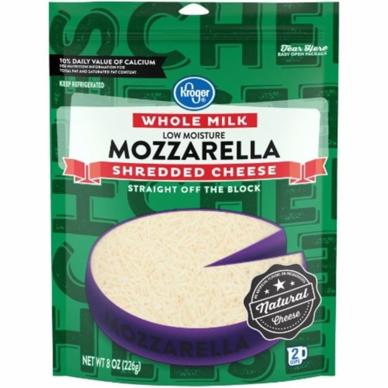 Kroger Whole Milk Shredded Mozzarella Cheese (8 oz) Instacart