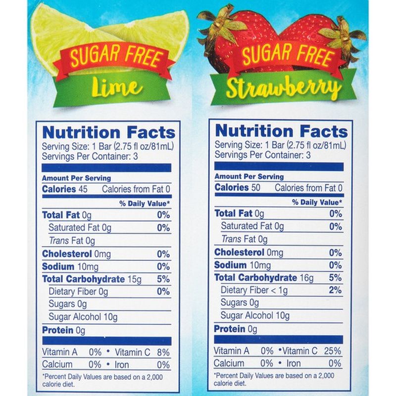 Whole Fruit Sugar Free Lime & Strawberry Fruit Bars (2.75 fl oz