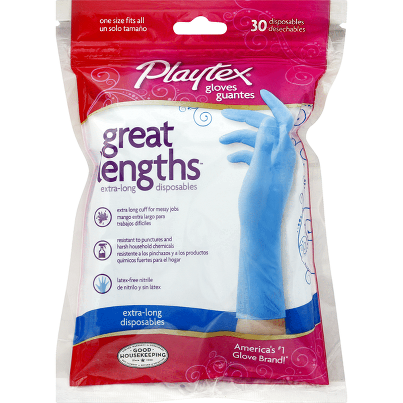 Playtex Gloves, Great Lengths, ExtraLong Diposables (30 each) Instacart