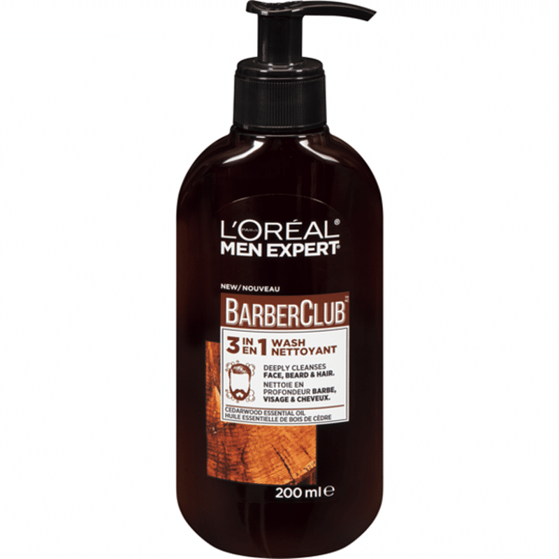 L'Oreal Men Expert BarberClub 3-in-1 Face Beard & Hair Wash (200 ml ...