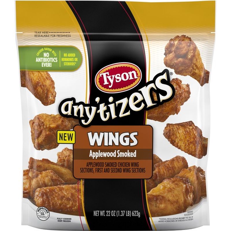 Tyson Fully Cooked, Applewood Smoked Chicken Wing Sections, First and