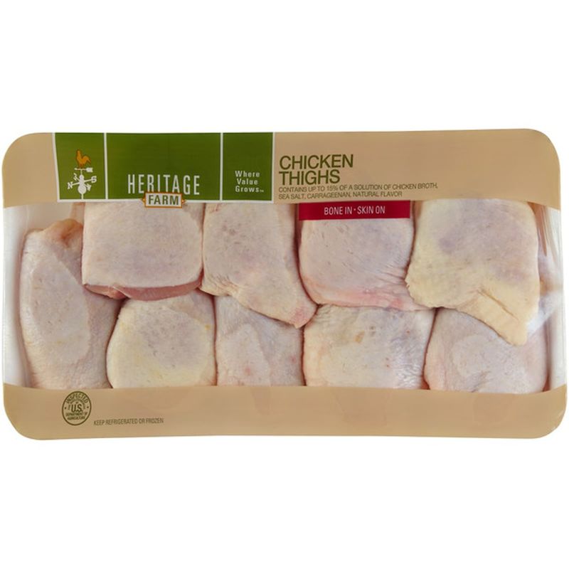 Heritage Farm 8 to 10 Per Pack Bone in & Skin on Chicken Thighs