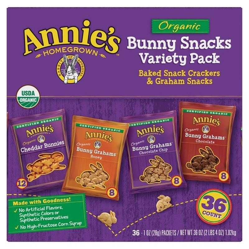 Annie's Homegrown Organic Bunny Snacks Variety Pack Baked Snack