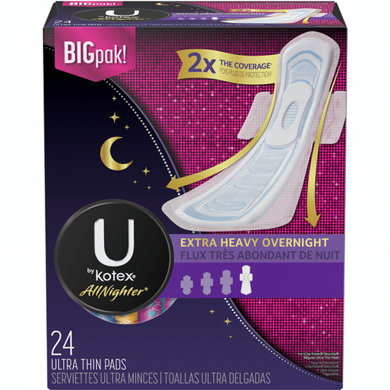 U by KotexSuper Premium AllNighter Ultra Thin Overnight Pads with