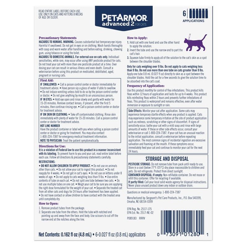 petarmor advanced 2 for cats