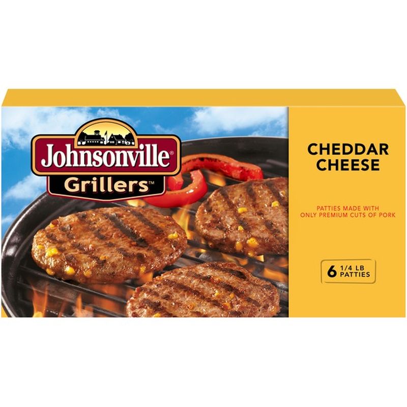 Johnsonville Cheddar Brat Patties 6ct (102032) Grillers (24 oz) - Instacart