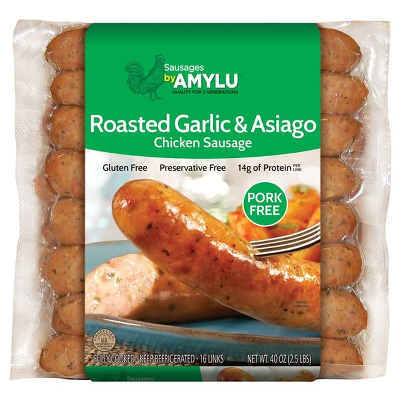 Amylu Garlic & Asiago Chicken Pork Free Sausage (2.5 lb) Instacart