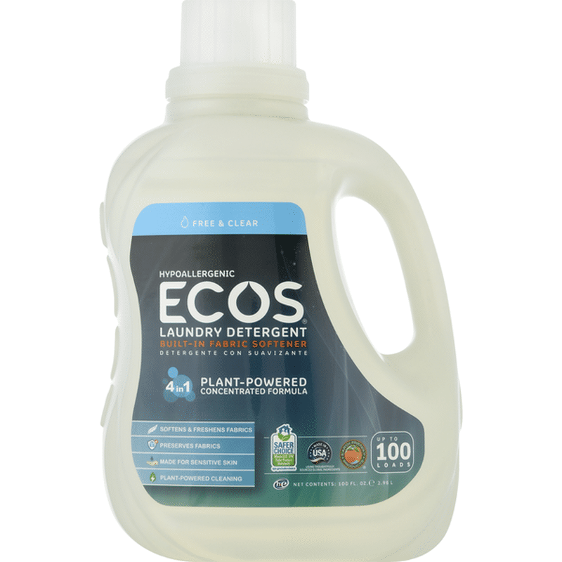 Ecos Laundry Detergent, 4 in 1, Free & Clear (100 oz) from ALDI Instacart