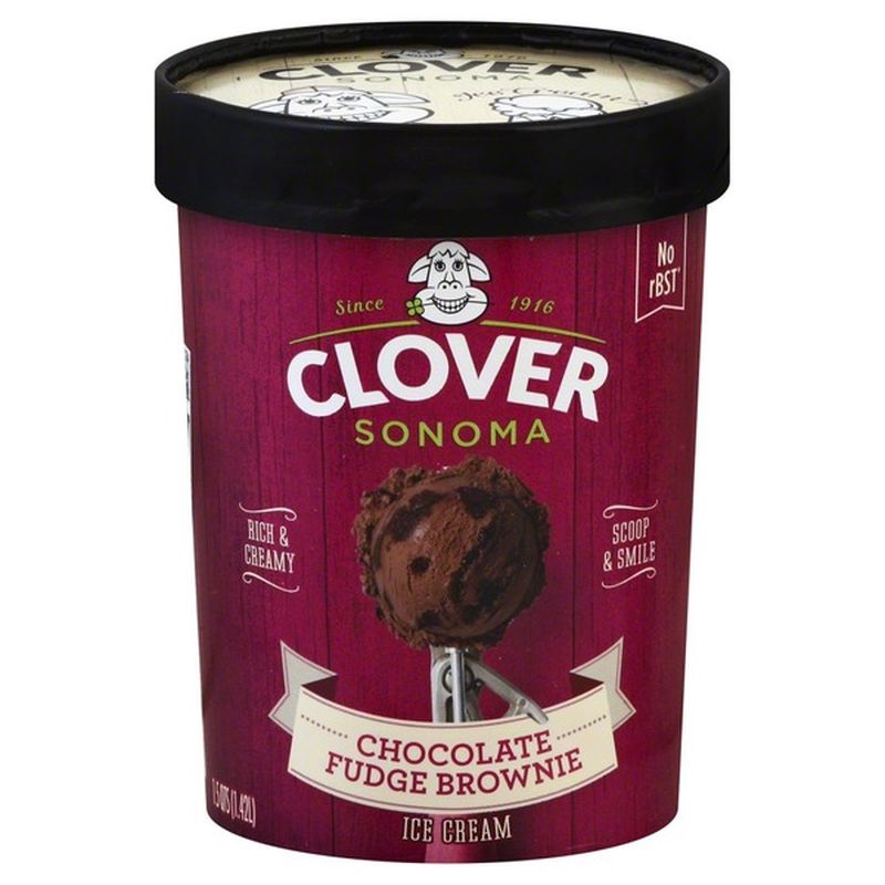 Clover Sonoma Chocolate Fudge Brownie Ice Cream (48 oz) - Instacart