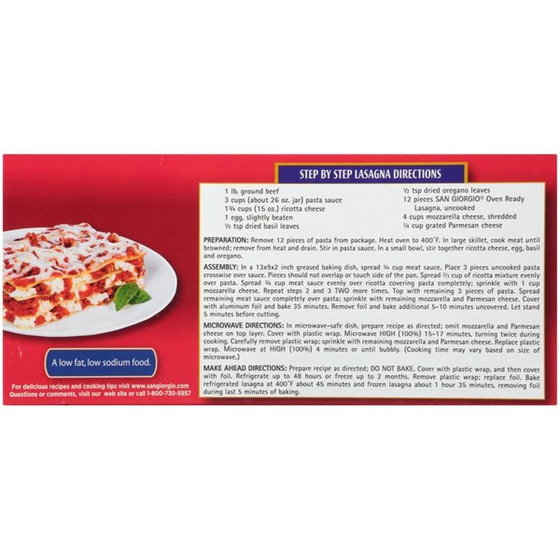 San Oven Ready Lasagna (8 oz) from Giant Food Instacart