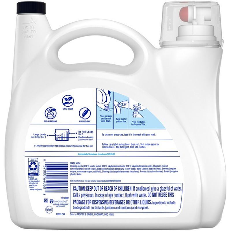 Tide Free & Gentle Liquid Laundry Detergent (158 ct) Instacart