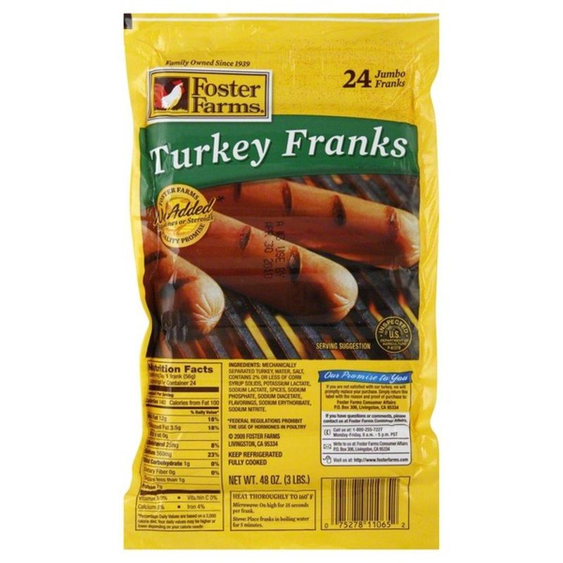 Foster Farms Turkey Franks (24 ct) Delivery or Pickup Near Me Instacart