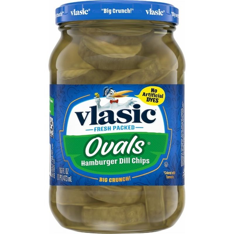 Vlasic Pickle, Hamburger Dill Chips, Ovals (16 fl oz) from Kroger
