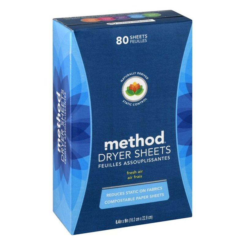 Method Dryer Sheets, Fresh Air (80 each) Instacart
