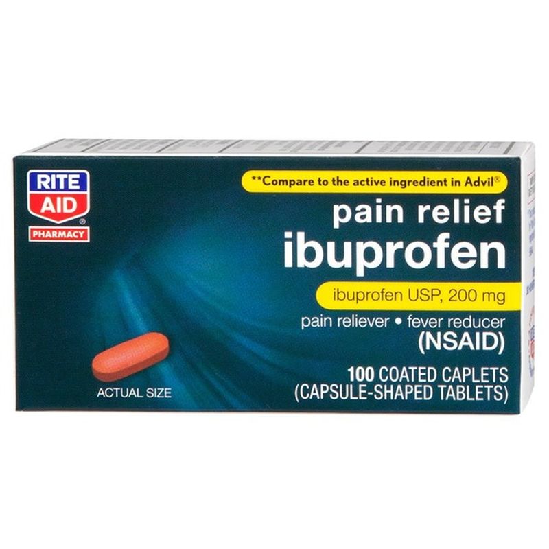 Rite Aid 200 Mg Ibuprofen Coated Brown Caplets (0.1347 100) Instacart