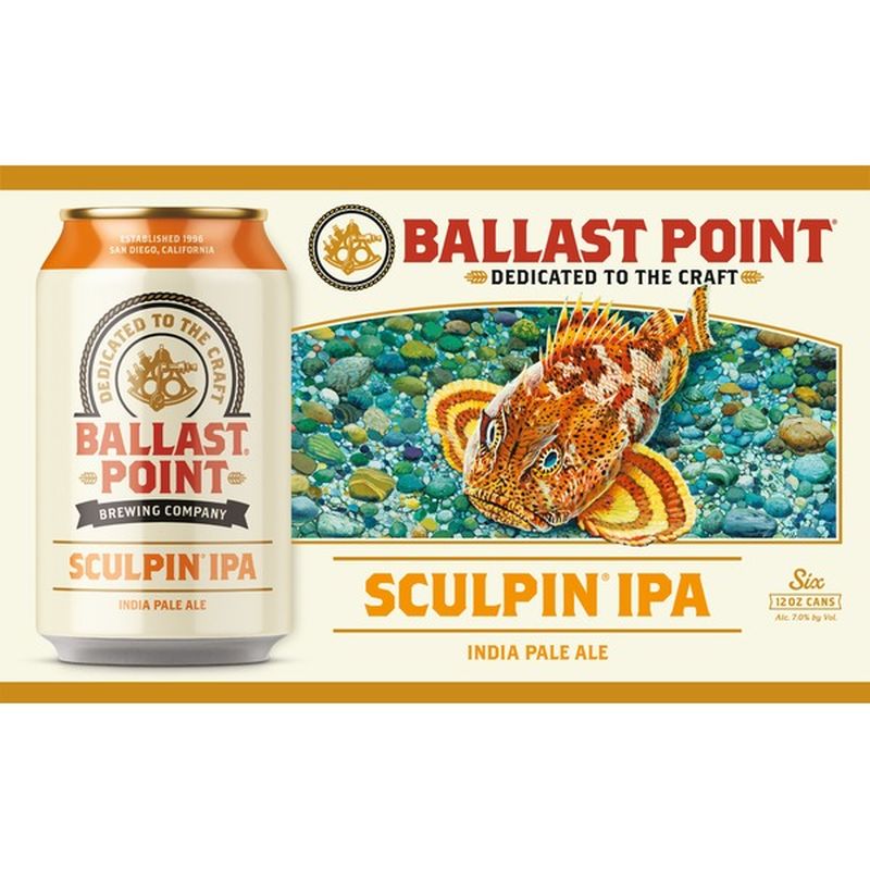 Ballast Point Sculpin IPA Craft Beer Cans (12 fl oz) Instacart