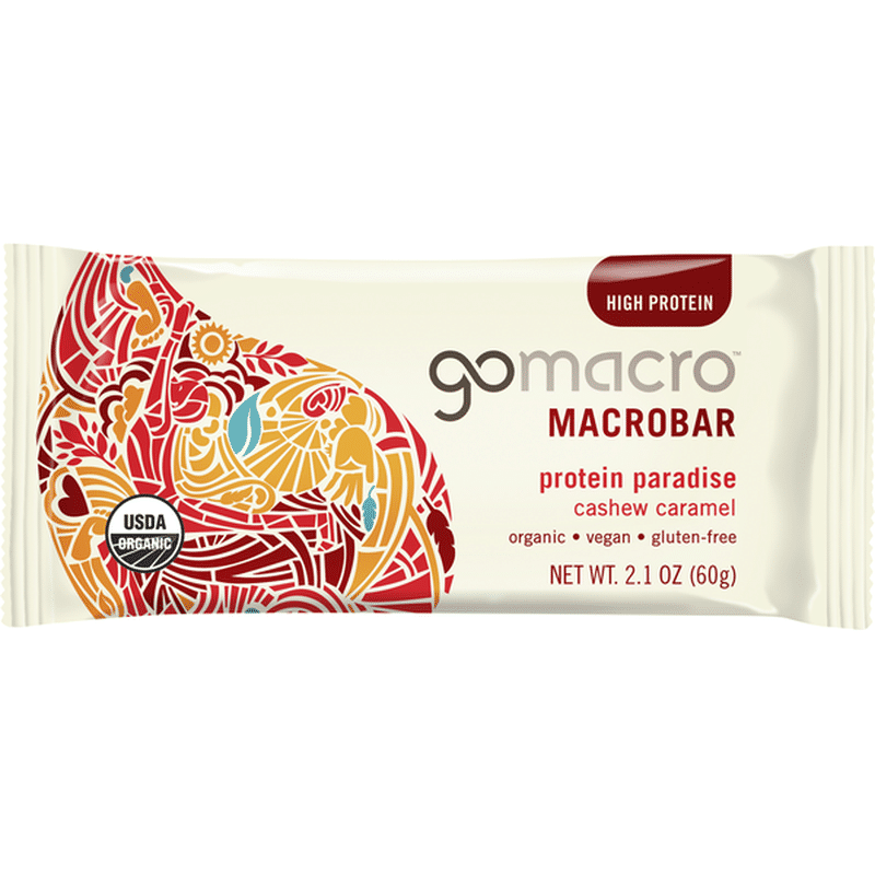 GoMacro Macrobar, Protein Paradise, Cashew Caramel (2.1 Oz) - Instacart