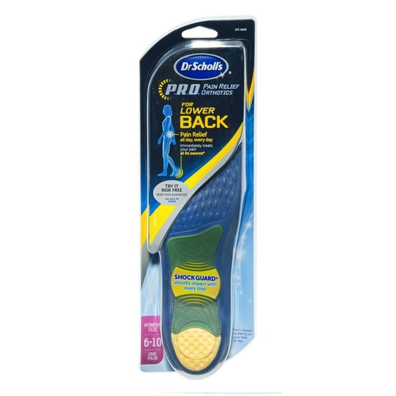 Dr. Scholl's P.R.O. Lower Back Women's Size 610 Pain Relief Orthotics