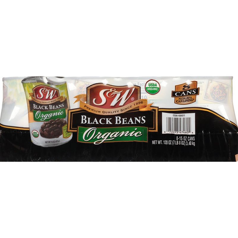 S&W Organic Black Beans, 8 pack (15 oz) Instacart