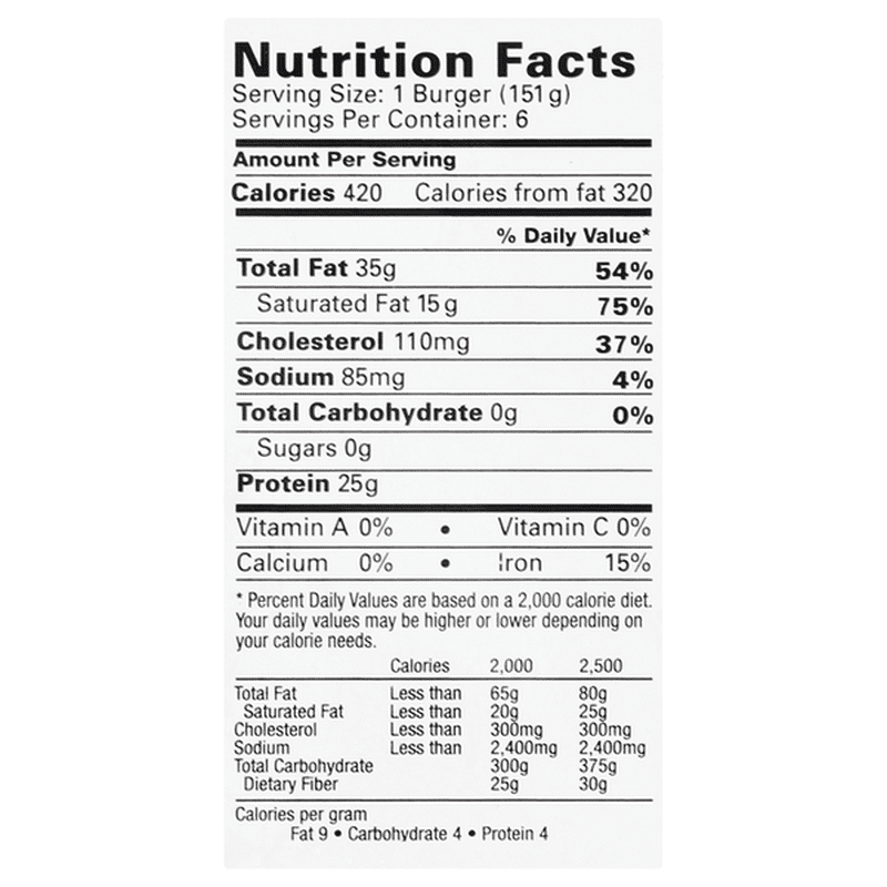 Bubba Burger Burgers, Gluten Free, Beef Chunk, Original (6 Ct) - Instacart