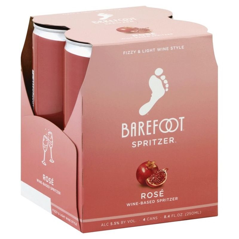 Barefoot Spritzer Rose Wine 4 Single Serve Cans (250 ml) from Lucky