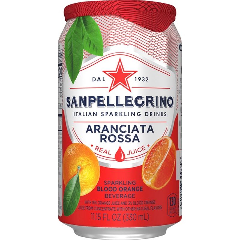 San Pellegrino Aranciata Rossa (Blood Orange) Sparkling Water (11.15 fl ...